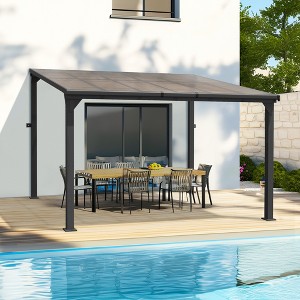 Pamapic Hardtop Outdoor Gazebo Pergola Aluminum Framed with Sloping Pitched Roof for Garden, Patio - 1 of 4