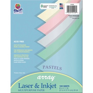 Pacon® Pastel Multi-Purpose Paper, 5 Assorted Colors, 20 lb., 8-1/2" x 11", 100 Sheets - 1 of 1