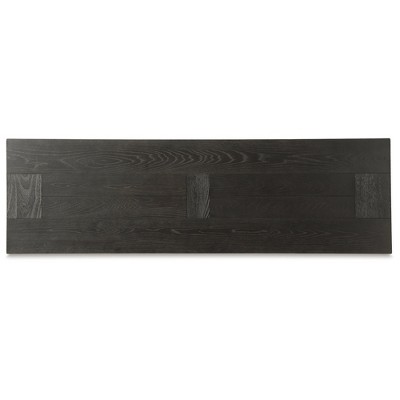 Wellturn Black Wood Sofa Table with Lower Shelf