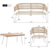 SKRAN 4-Piece Rope Patio Furniture Set, Outdoor Furniture with Acacia Wood Table, Patio Conversation Set for Backyard Porch Balcony, Beige - 3 of 4