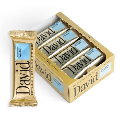 David Protein Protein Bars with 28g Protein - Cinnamon Roll Flavor - 12ct