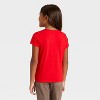 Girls' Short Sleeve Christmas 'Festive Pup' Graphic T-Shirt- Cat & Jack™ Red - 3 of 4