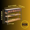 FurnitureR 43.3" Console Table with Power Outlets & USB Ports, 3-Tier Narrow Sofa Entryway Table with 3 Fabric Drawers & Open Shelves, Brown - 3 of 4