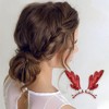 Unique Bargains Christmas Single Antlers Hair Clips for Christmas 1.97"x0.79"x4.72" 1 Pair - 2 of 4