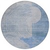 Blue And Gray Geometric Washable Indoor Outdoor Area Rug - 4 of 4