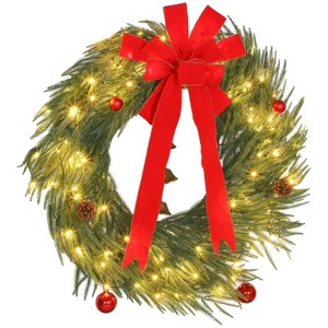 SEVOBAL Wreaths Christmas Wreath Outdoor Christmas Wreath Decoration Holiday Decor for Home Christmas Outdoor Decorations, Green, 36"*36"*4" - 1 of 4