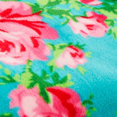 Turquoise Blue Reversible Fleece Throw Blanket 50"x70"