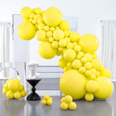 PartyWoo Balloons Yellow Matte Light 36 18 12 10 5 Inch 100 pcs