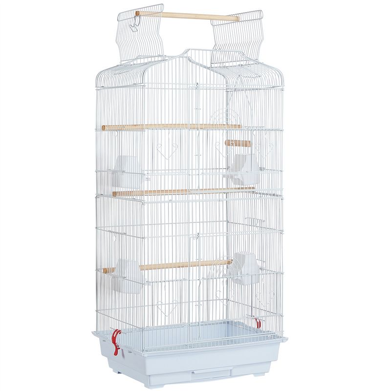 Yaheetech Open Top Metal Birdcage Parrot Cage with Slide-out Tray And Feeders, 1 of 9