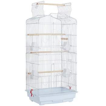 Yaheetech Open Top Metal Birdcage Parrot Cage with Slide-out Tray And Feeders