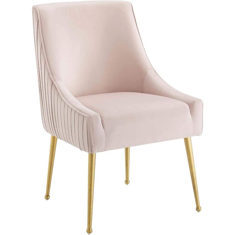 Modway Discern Pleated Back Upholstered Performance Velvet Dining Chair - Pink, 1 of 2