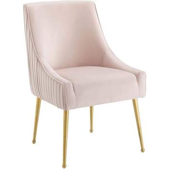Modway Discern Pleated Back Upholstered Performance Velvet Dining Chair - Pink