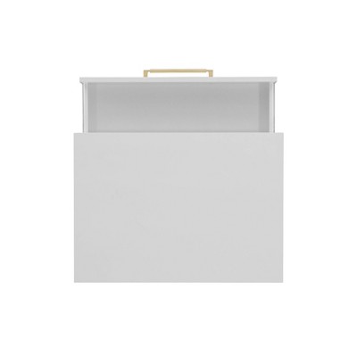 White and Gold 2-Drawer Nightstand with Sleek Design