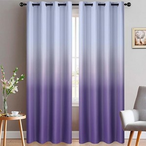 Yakamok Gradient Color Ombre Curtains ( Lavender Purple 52x96 Inch, Set of 2) - 1 of 1