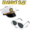 Joyfy Halloween Party Favors Captain Cap Sunglasses Navy Costume Set Halloween Cosplay Accessory Yacht Sailor Ship Hat for Men Women Dressing up Party - 2 of 4