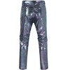Men's 70s Disco Pants Metallic Sequin Straight Leg Trousers Party Dance Outfits Silver Plaid - 2 of 4