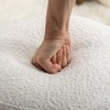 Soft Boucle  Round Ottoman Footrest Stool,White - 3 of 4