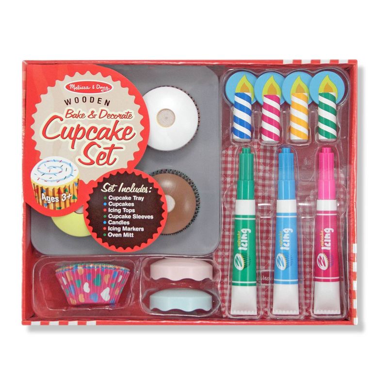 Melissa &#38; Doug Bake and Decorate Wooden Cupcake Play Food Set, 4 of 13