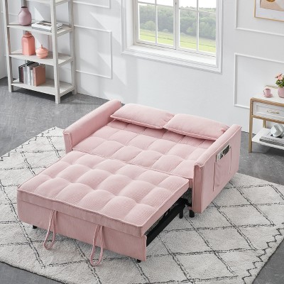 Sapphtopaz Pull Out Sofa Bed Velvet 3-in-1 Convertible Sleeper Sofa with Pillows and Pocket Small Loveseat Couches for Living Room,Bedroom