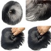 Jessie's Wig Men's Hand-Tied Human Hair Toupee Full Coverage Straight Natural Black 1 Pc/Pack - 4 of 4