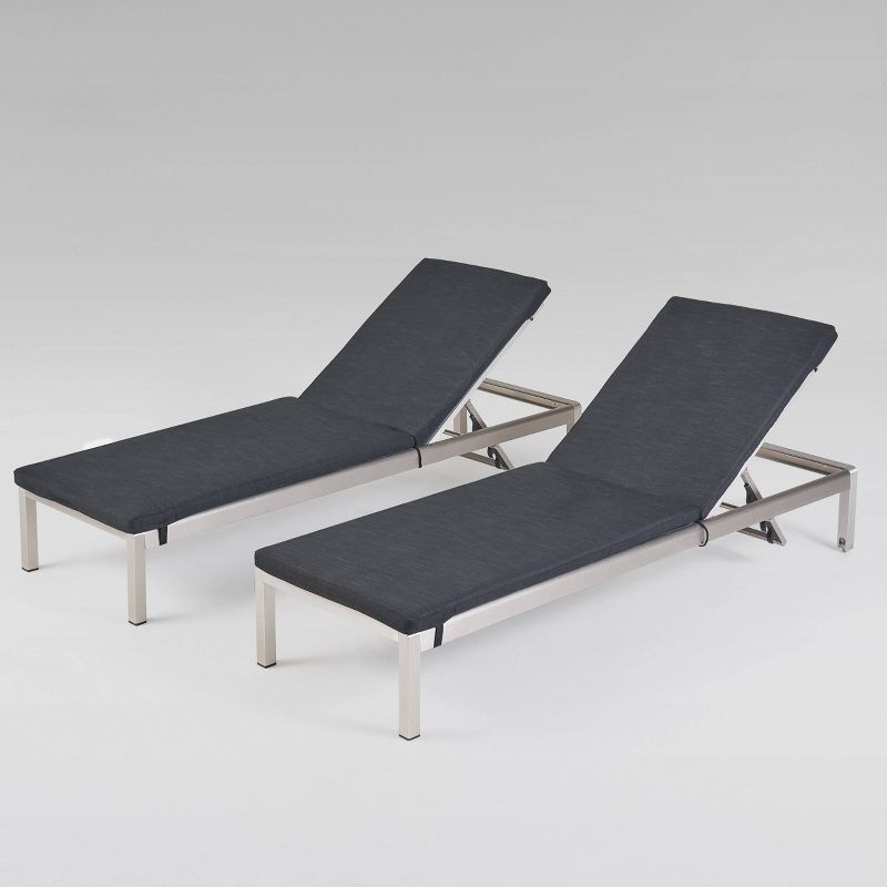 Cape Coral 2Pk Aluminum Chaise Lounge - Christopher Knight Home, 1 of 7