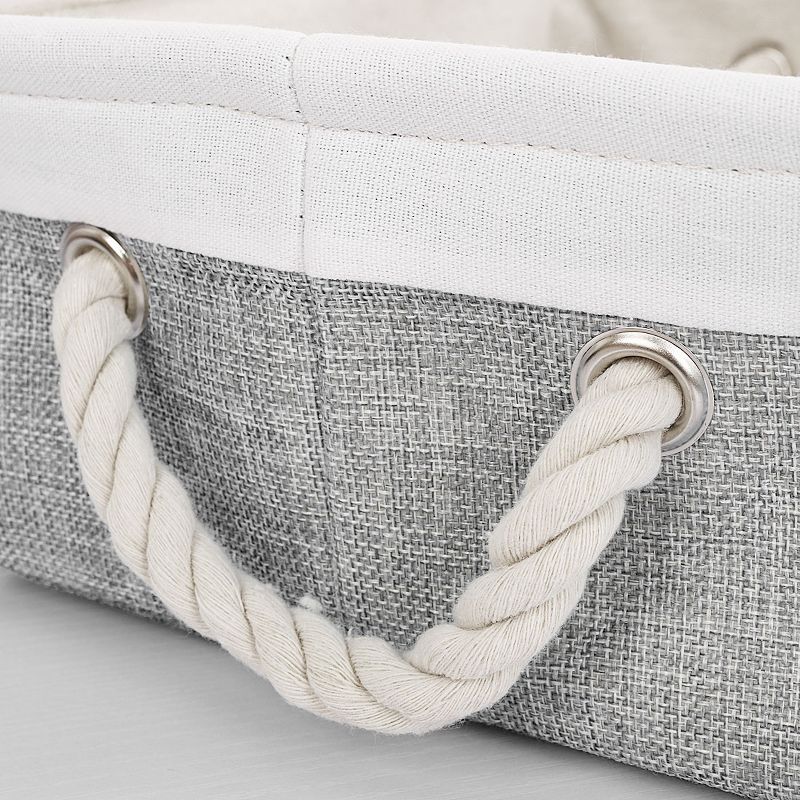 Unique Bargains Square Cotton Linen Fabric Towel Basket Decorative Storage Bins 1 Pc, 3 of 7
