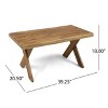 Vynxaria Sandblast Finished Acacia Wood Coffee Table - Rustic Charm for Your Patio - 3 of 4