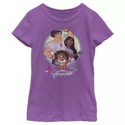 Girl's Encanto Mirable, Isabela & Luisa Magical Sisters  T-Shirt - Purple Berry - X Large