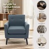 2PCS Accent Chair, Mid Century Modern Armchair Comfy Upholstered Reading Accent Chairs,Single Sofa Chair With Wood Legs & Thicker Seat Cushion - 2 of 4