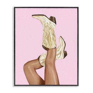 Stupell Industries Pink Country Cowgirl Boots Framed Giclee Art - 1 of 4