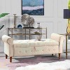 CAVINAS Storage Ottoman Bench,Upholstered Ottoman with Tufted Buttons and Rolled Arms for Living Room,Bedroom - 2 of 4
