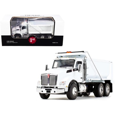 Kenworth T880 Dump Truck White with White Body 1/50 Diecast Model by First Gear