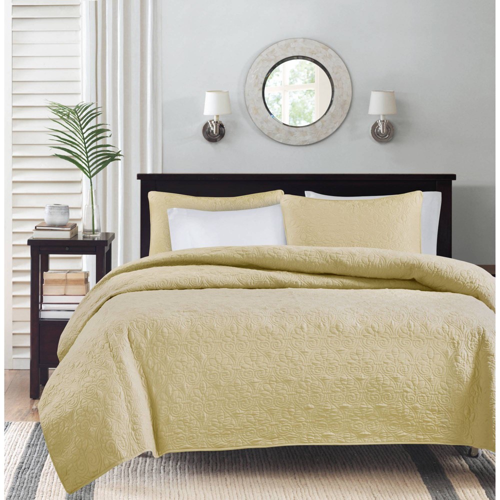 UPC 675716438807 product image for Madison Park 3pc Full/Queen Vancouver Reversible Coverlet Set Yellow | upcitemdb.com
