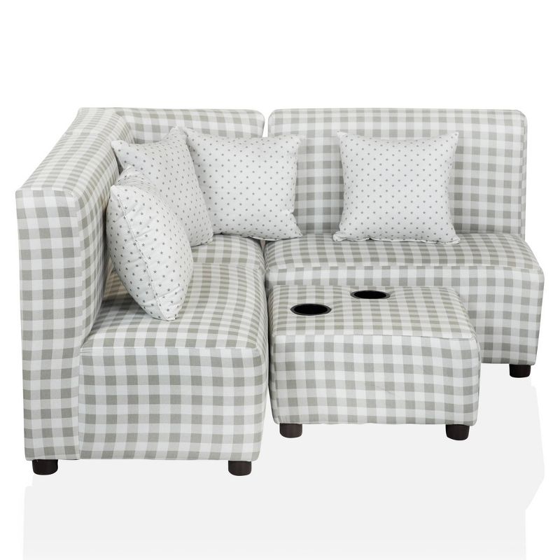 Tibbetts Kids&#39; Sectional with Ottoman Gray/White - HOMES: Inside + Out, 5 of 10