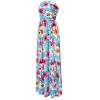 Coolmee Women's Summer Floral Dress Casual Sexy Strapless Party Wedding Guest Beach Formal Maxi Dress - 4 of 4