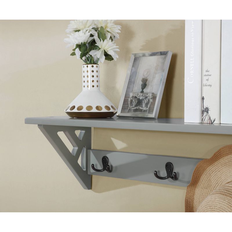 36&#34; Middlebury Coat Hook with Storage Bench Hall Tree Set Gray - Alaterre Furniture, 6 of 16