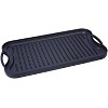 Pre-Seasoned Cast Iron Reversible Rectangular Grill/Griddle, Black,20inch x 10inch - 4 of 4
