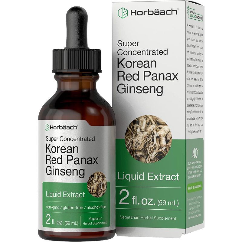 Horbaach Korean Red Ginseng  Liquid Extract (Panax Ginseng) | 2 fl oz, 1 of 4