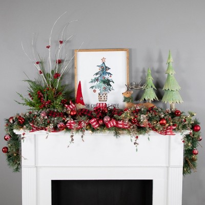 Rustic Country Charm Pre-Lit Pine & Grapevine 6' Christmas Garland