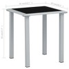 vidaXL Outdoor Table Black and Silver Powder-coated steel, tempered glass - 4 of 4