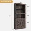 Farmhouse Wood Bookshelves with Open Shelves and Doors, Compact 5 Tier Bookcase, Vintage Display Cabinet for Living Rooms, Apartments, Offices, White - 2 of 4