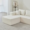 Modular Lamb Fabric Sectional Sofa with Reversible Chaise, 104-Inch Washable Cover, White - 4 of 4