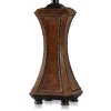 Archer Table Lamp Faux Wood and Nailhead Trim Light Beige - StyleCraft: Transitional Style, Polyresin Base, Linen Shade - image 3 of 4