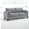 Sectional Sofa Sale,Comfort 6 Seater Sofa,3 Seater Couch With USB & Type-C Port,Deep Seat Couch,Contemporary Sofas For Living Room-Cuddlewood - image 4 of 4