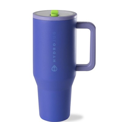 HydroJug Traveler - Water Bottle with Handle & Flip Straw - Leak Resistant Tumbler, Insulated, Stainless Steel & Rubber Base