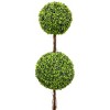 Northlight 4' Unlit Artificial Potted Two Tone Green Double Ball Boxwood Topiary Garden Tree - 3 of 4
