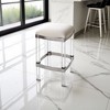 Starlight Canyon Home,White Acrylic Stool with Leather Seat for Counter Use - Clear Bar Stools - 2 of 4