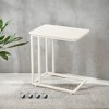 C Shaped End Table TV Tray End Table, C Shaped TV Tray With Metal Frame Rolling Casters TV Tables For Living Room For Eating Bed Table Tray - 3 of 4