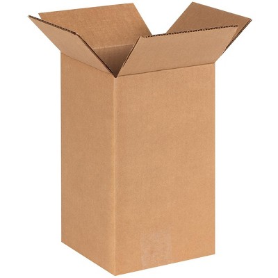 The Packaging Wholesalers Tall Corrugated Boxes 6" x 6" x 10" Kraft 25/Bundle BS060610