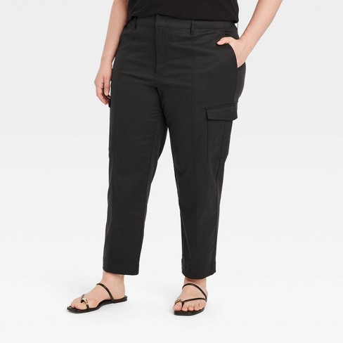 Women's Effortless Chino Cargo Pants - A New Day™ Black 4 : Target